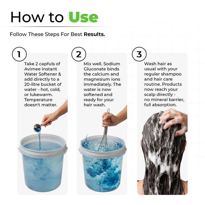 Instant Water Softener for Hair Loss Due to Hard Water