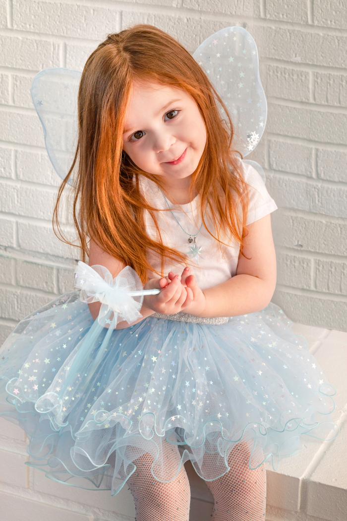 Iridescent Celestrial Fairy Wings, Tutu, Wand