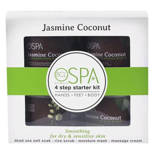 Jasmine and Coconut Hydrating Spa Set – 4-Step Starter Kit (16oz jars)-BCL Spa-Gel Essentialz