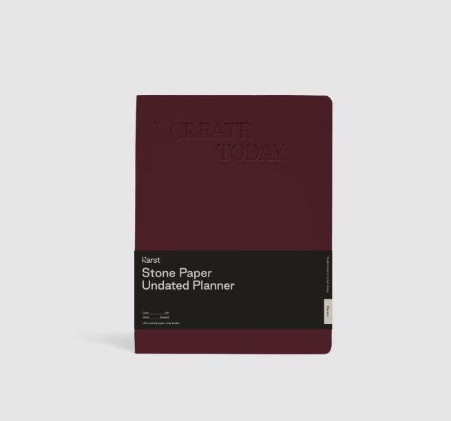 Karst - B5 Softcover Undated Planner in Burgandy