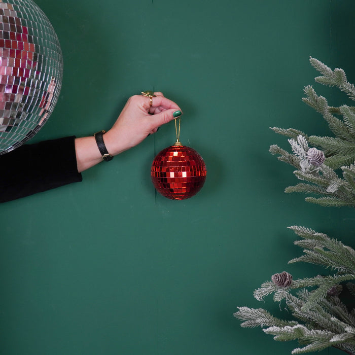 Kerstversiering -  Kersthanger - Discobal - Foam - Rood - 10x10x10cm