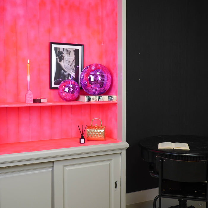 Kerstversiering -  Kersthanger - Discobal - Foam - Roze - 20x20x20cm