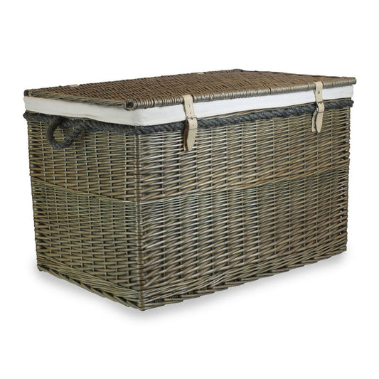 Large Antique Wash Wicker Storage Basket