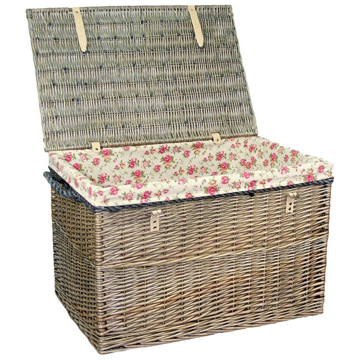 Large Antique Wash Wicker Storage Basket