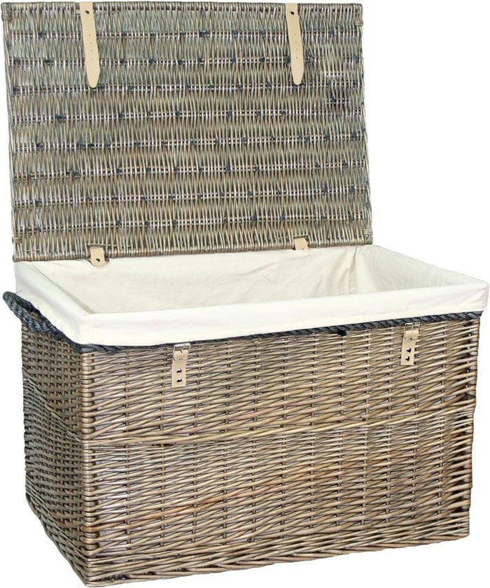 Large Antique Wash Wicker Storage Basket