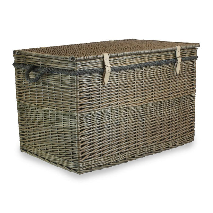 Large Antique Wash Wicker Storage Basket