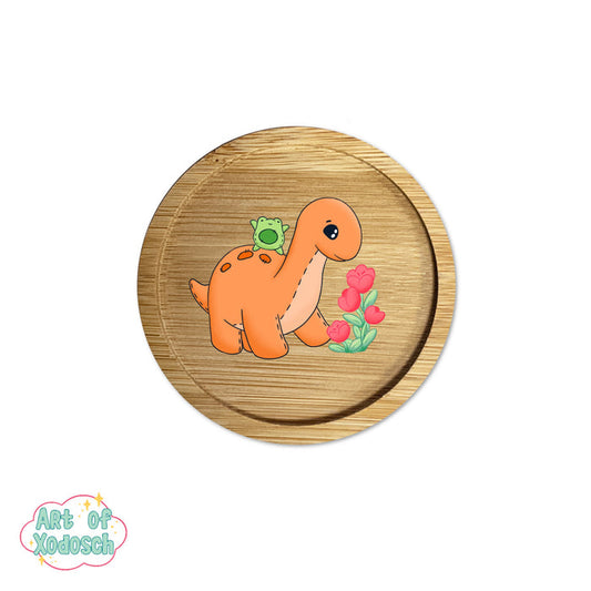 Lenny the dino wooden coaster