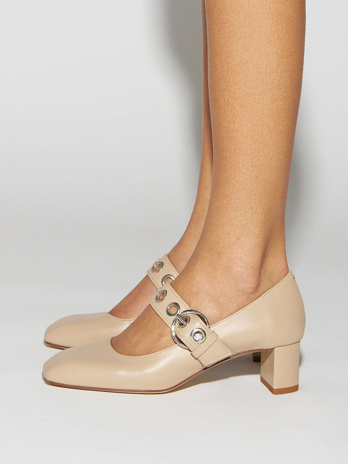 Lina Eyelet Mary-Jane Pumps