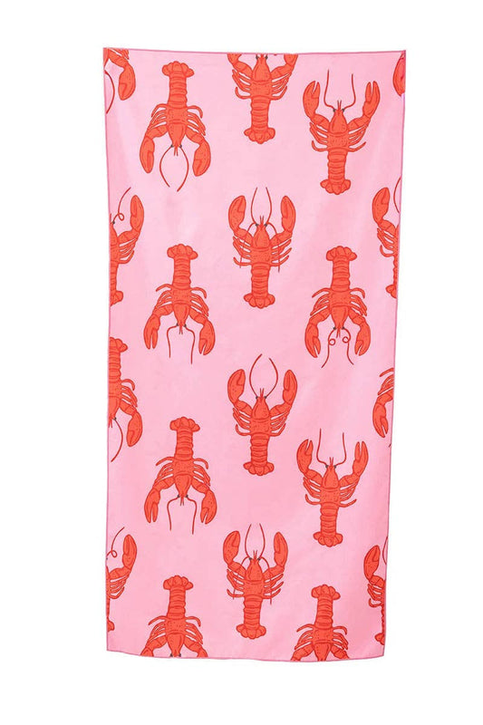 Lobster Wholesale Quick Dry Reversible Pool Towel: Pink
