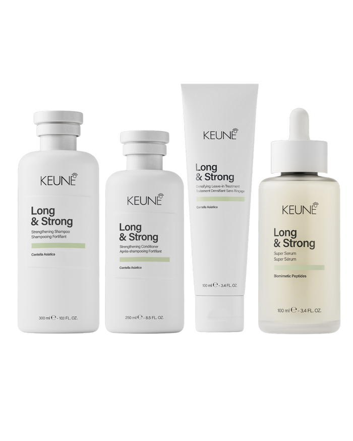 Keune Care Long &amp; Strong Shampoo, Conditioner, Leave-In Treatment en het Super Serum in één bundel bij Care For Hair
