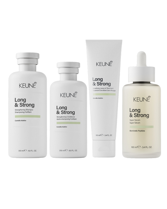 Keune Care Long &amp; Strong Shampoo, Conditioner, Leave-In Treatment en het Super Serum in één bundel bij Care For Hair