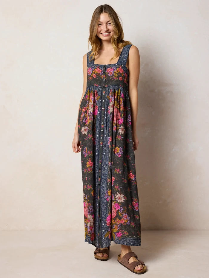 Lucy Maxi Dress - English Garden Charcoal-view 4