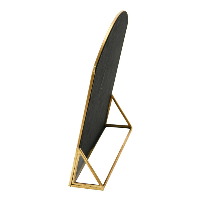 Black back of mirror on a white background