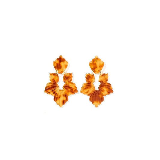 Michelle Statement Earrings-Caramel