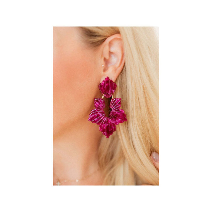 Michelle Statement Earrings-Pinot Noir