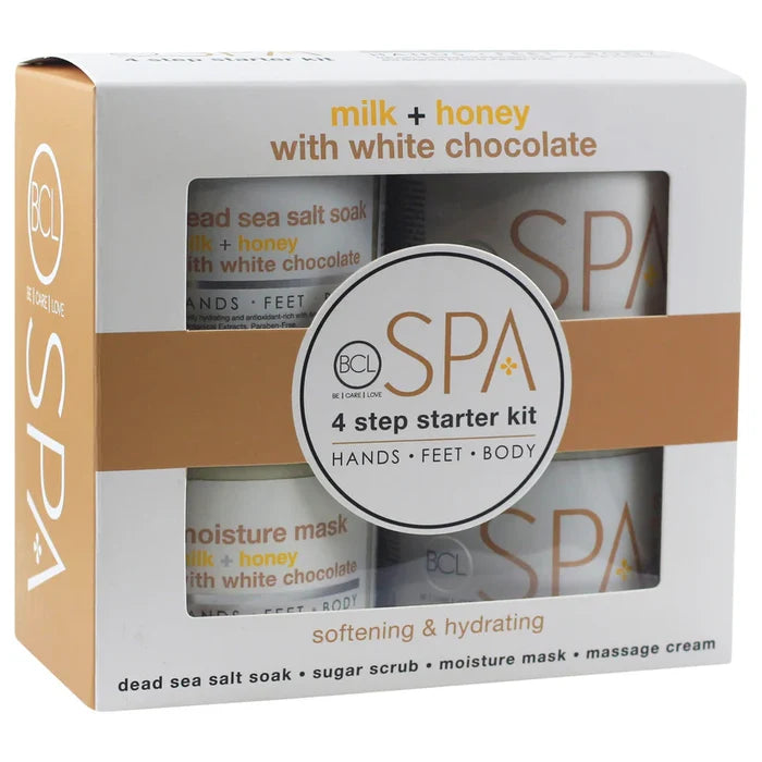 Milk and Honey Nourishing Spa Set – 4-Step Starter Kit (16oz jars)-BCL Spa-Gel Essentialz