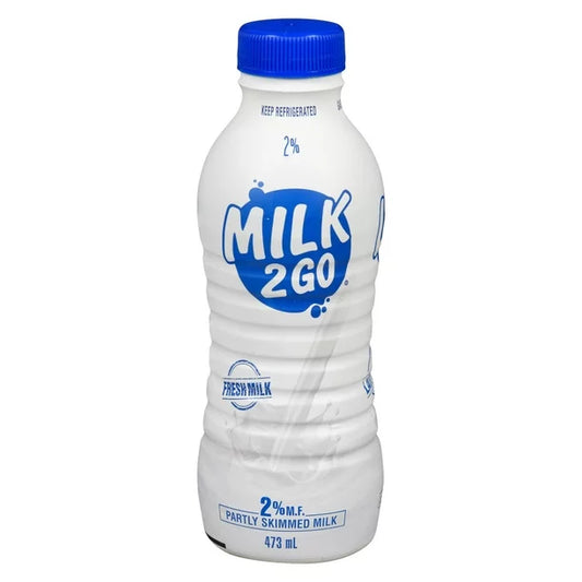 Milk2Go 2% Partly Skimmed Milk, 473 mL