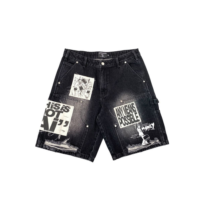 MIXED EMOTION DENIM SHORTS