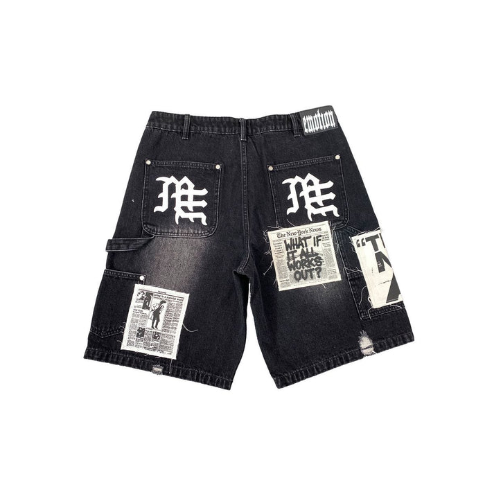 MIXED EMOTION DENIM SHORTS