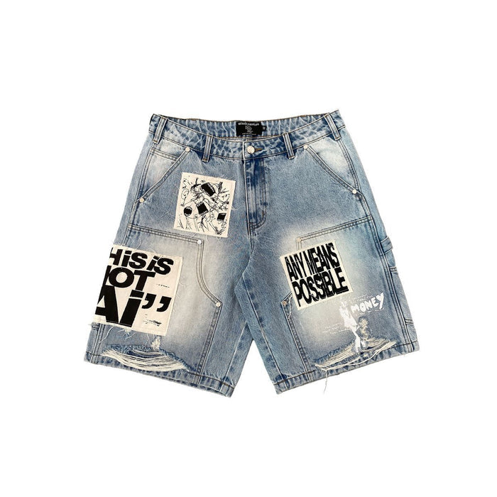 MIXED EMOTION DENIM SHORTS