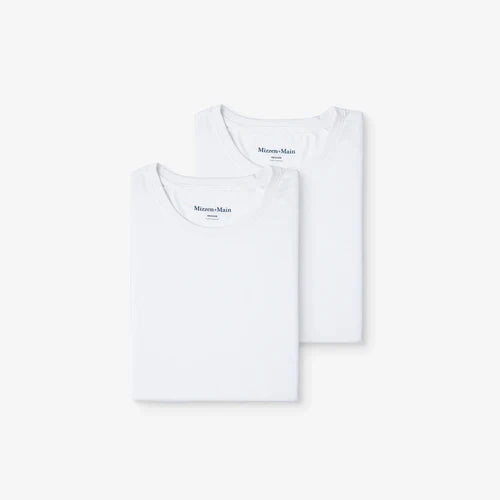 Mizzen + Main 2 Pack Undershirt White Solid