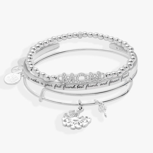 Mom Dandelion Bracelet SILVER SET OF 3