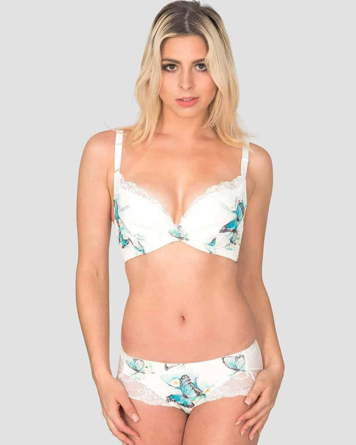 Morpho Bendable Wire Silk and Organic Cotton Bra, view 2 – Juliemay Lingerie