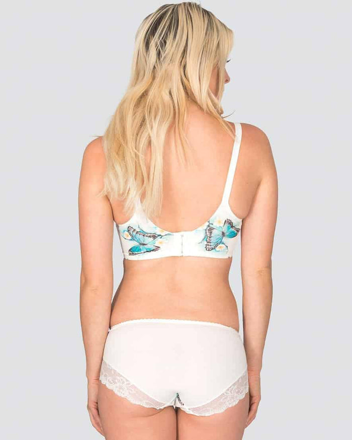 Morpho Bendable Wire Silk and Organic Cotton Bra, back view – Juliemay Lingerie
