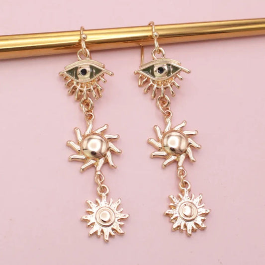 Mystic Sun Gold Linear Earrings