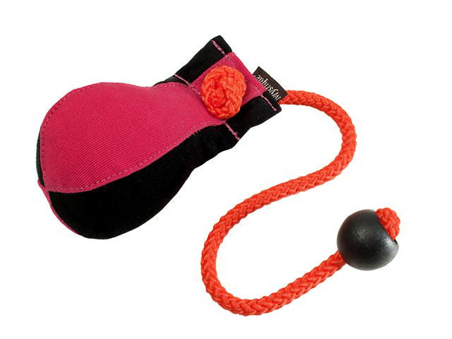 pink/black Canvas dummy ball for dog training