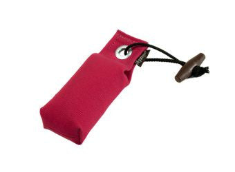 red canvas pocket dog dummy