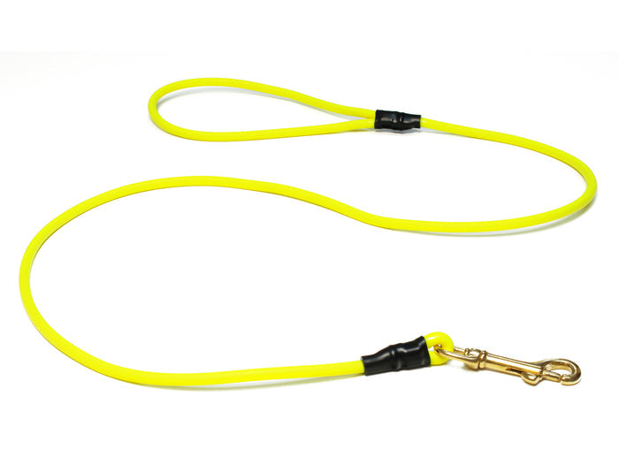 A neon yellow dog gun leash for sale at Muntjac Trading