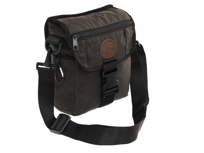 brown waxed mini deluxe bag on a white background