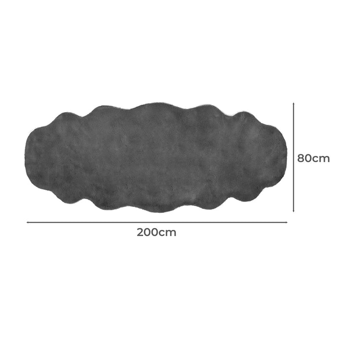 NNEIDS Marlow Floor Rug Area Rugs Cloud Fluffy 80X200cm Grey