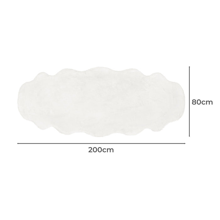 NNEIDS Marlow Floor Rug Area Rugs Cloud Fluffy 80X200cm White
