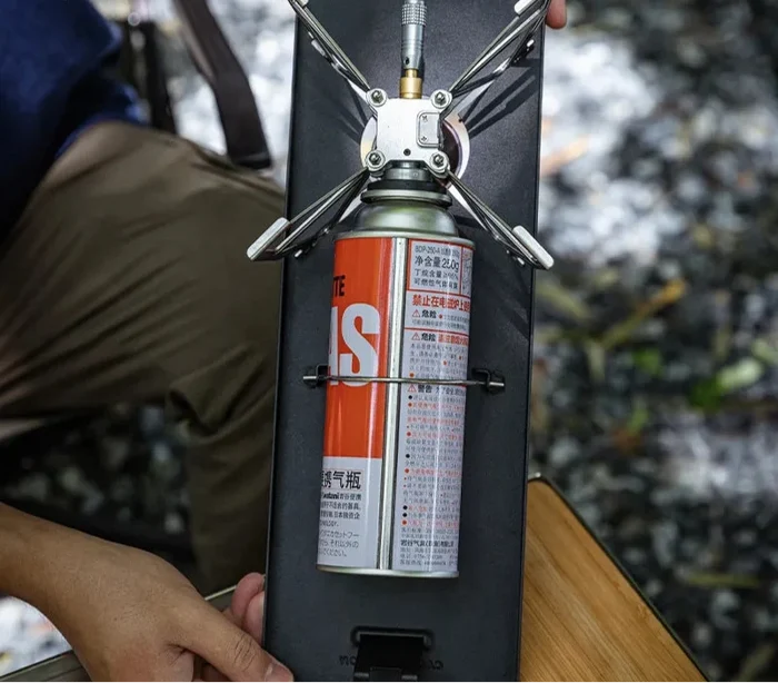 NNEOBA Portable Folding Camp Stove Rack Iron Black