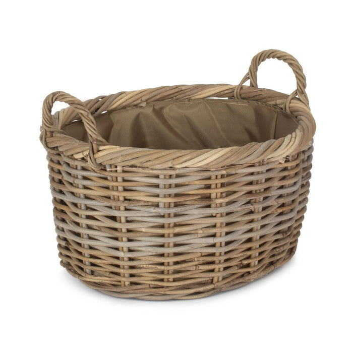 Oval Rattan Log Basket With Cordura Lining