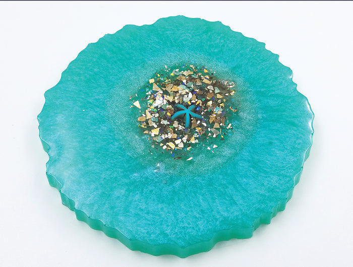 Resin starfish coaster by Jennifer Landis