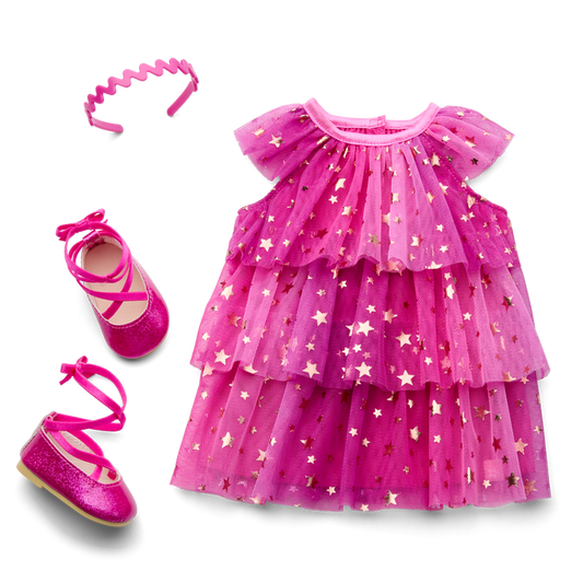 Pink Party-Ready Dress for 18-inch Dolls