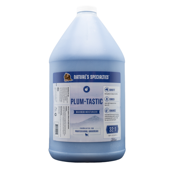 128oz. size bottle Nature's Specialties Plum-Tastic Maximum Moisturizer for dogs and cats.