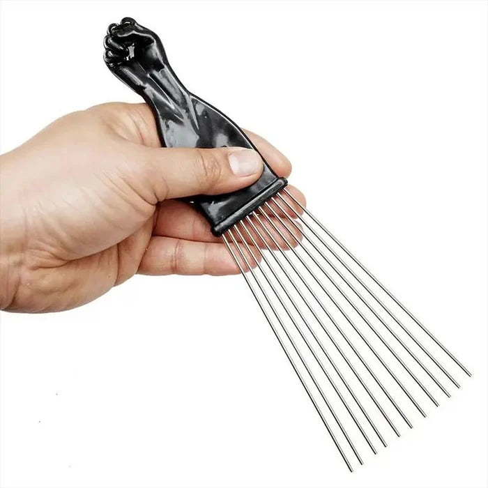 PROFESSIONAL AFRO METAL STYLING PICK FOR CURLY & TEXTURED HAIR