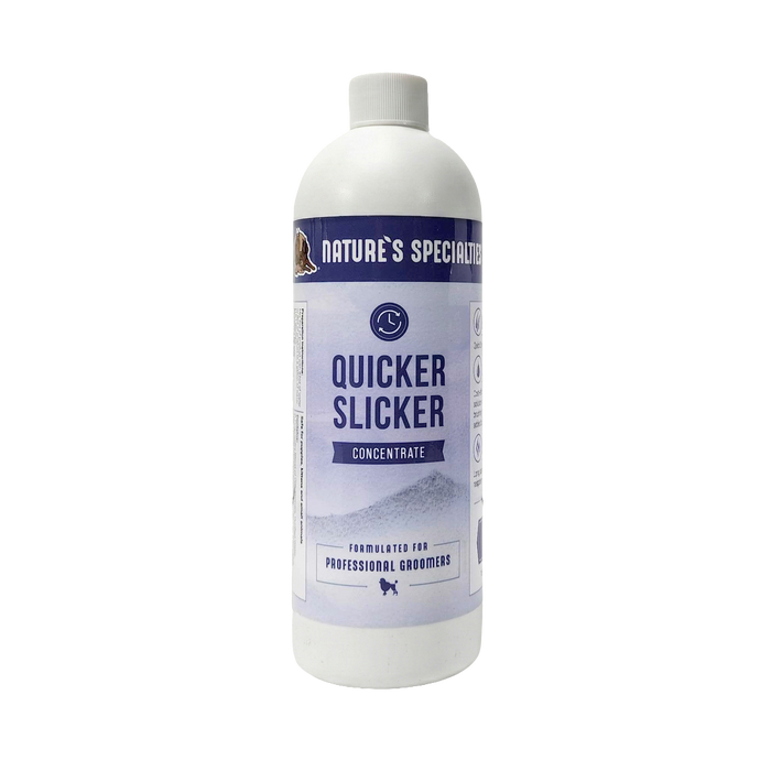 Bottle of 'Quicker Slicker' concentrate on a white background