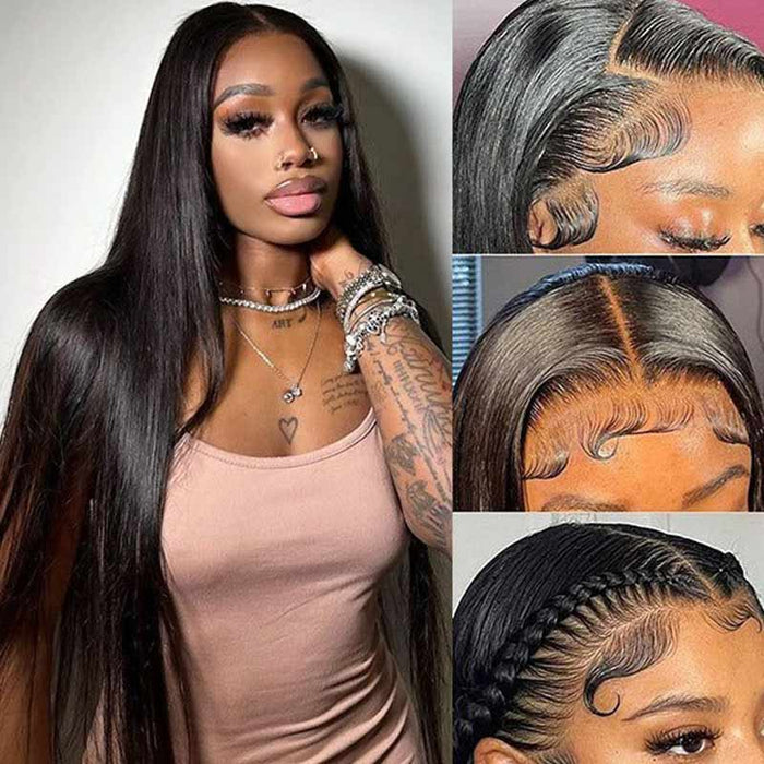 effortless straight wear and go wig with natural-looking texture