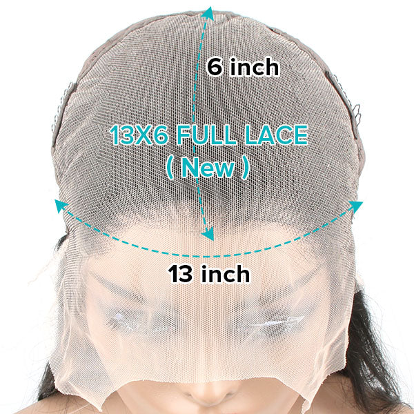 QVR Water Wave Wigs Curly Human Hair Wig 13x6 Full Lace HD Transparent Lace Wig Natural Color