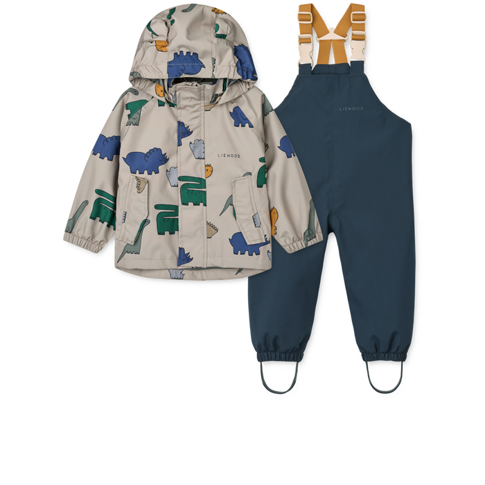 Liewood - Rainwear Set - Manu - Dinosaurs/Mist