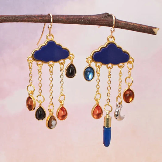 Rainy Days Gold Celestial Drop Earrings