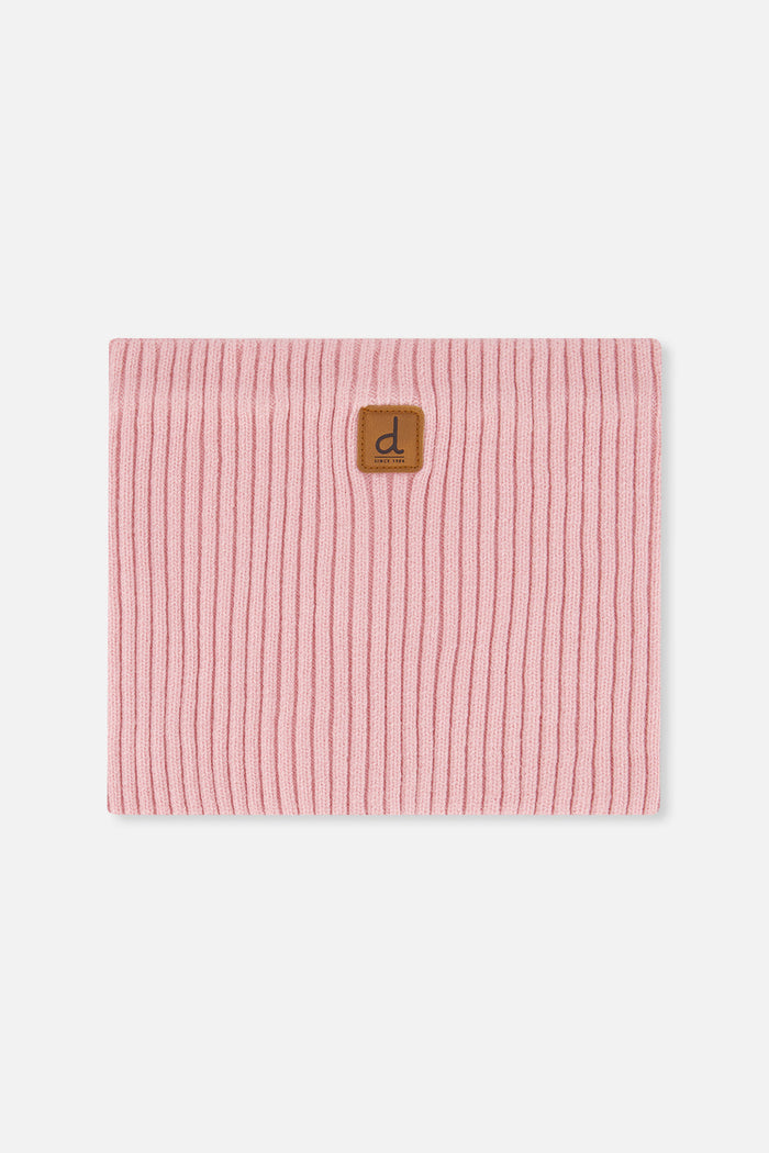 Ribbed Knit Neckwarmer Pale Dusty Pink-0