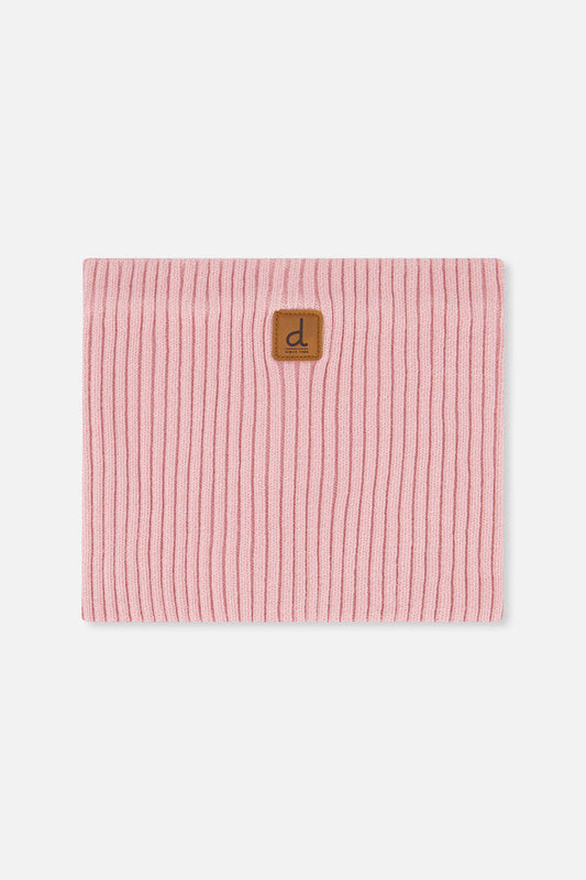 Ribbed Knit Neckwarmer Pale Dusty Pink-0