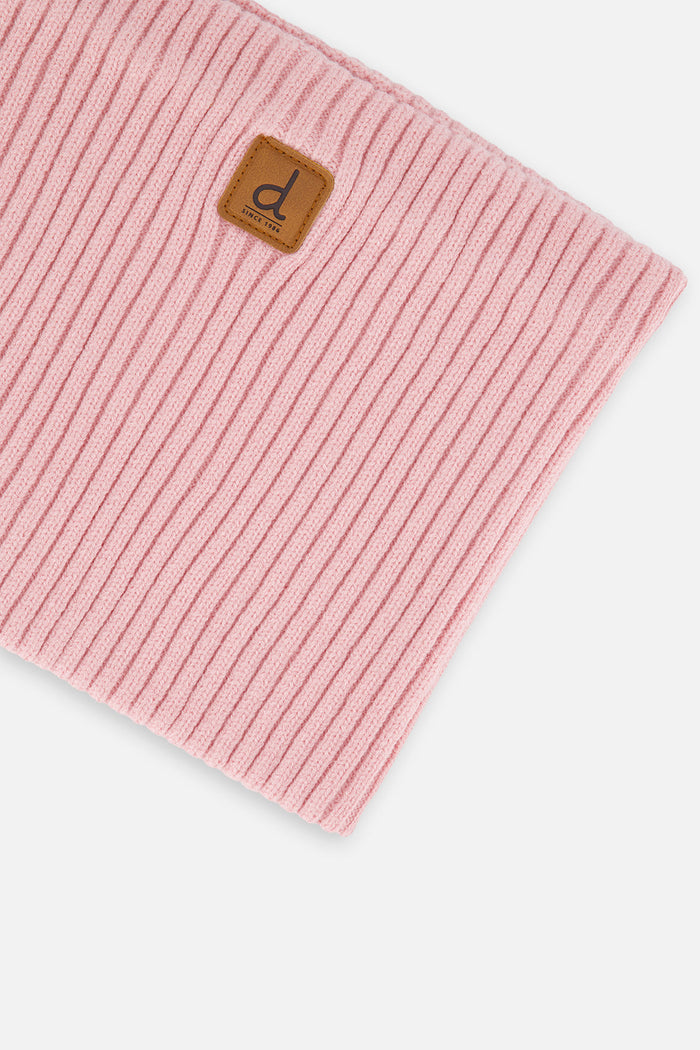Ribbed Knit Neckwarmer Pale Dusty Pink-2