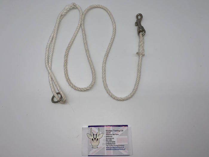 white rope clip gundog lead